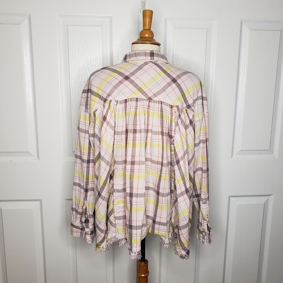 We The Free Seeking Starlight Plaid Gauze Button Down Shirt XS Free People Boho - Picture 12 of 16